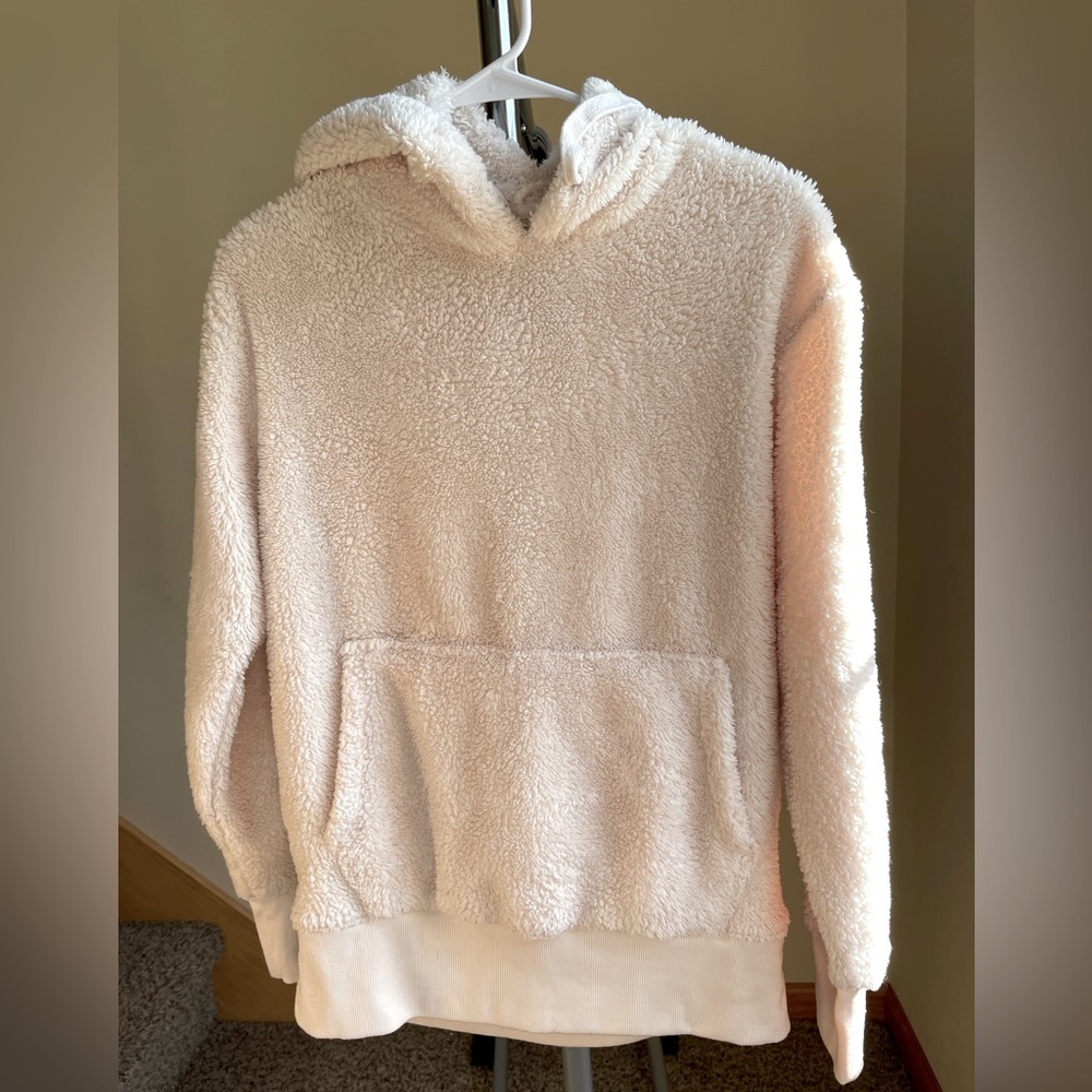 Sherpa hooded sweatshirt, Women’s XS, offwhite/cream color